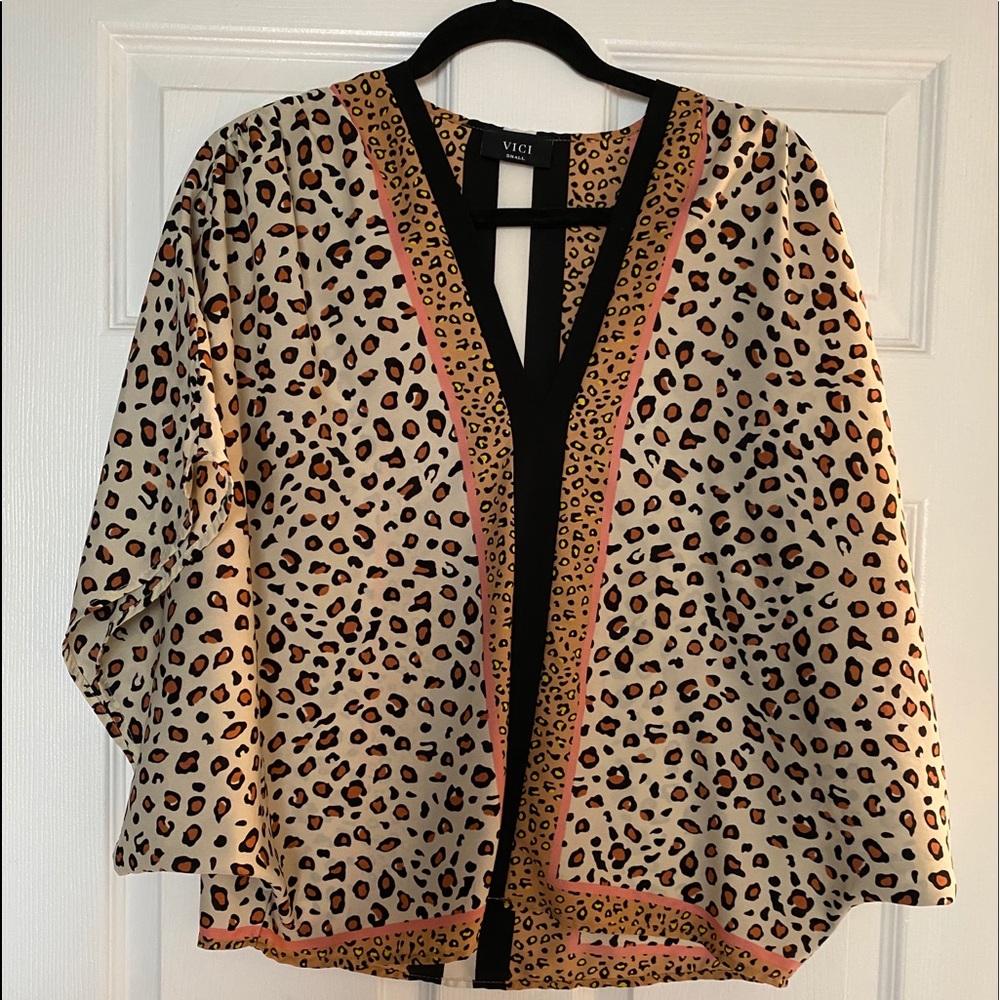 Leopard kimono top